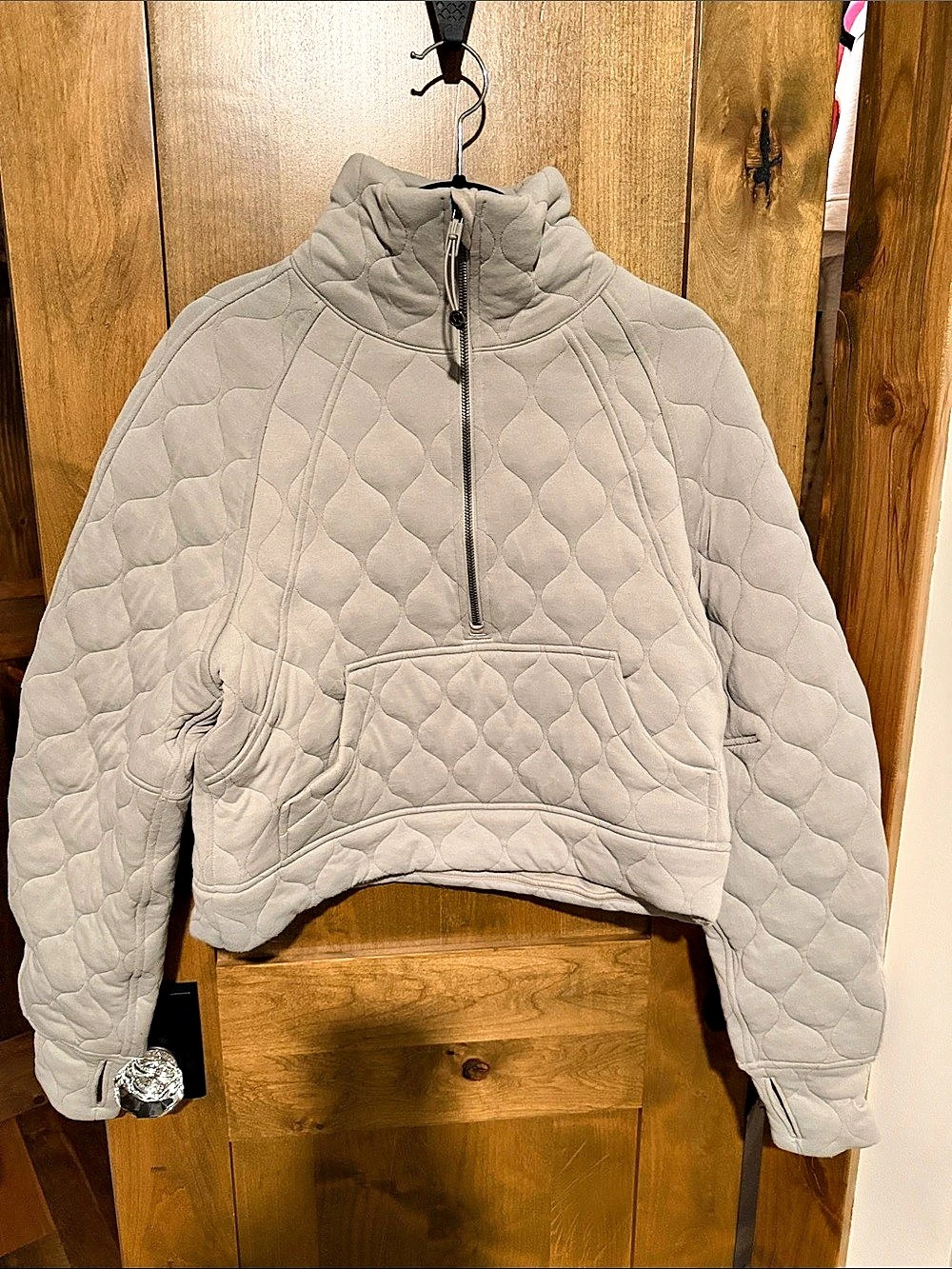 Lululemon Scuba Oversized Quilted Half Zip Gray